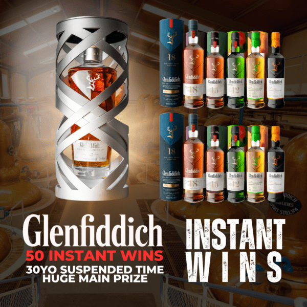 The Great Glenfiddich Giveaway!! The Glenfiddich 30YO Suspended Time Main Prize + 50 Instant Wins!!